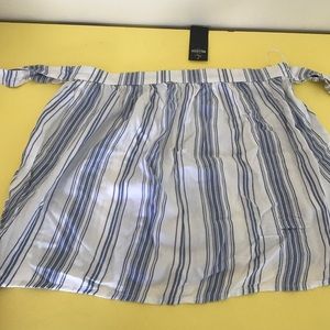 Stripe off shoulder hollister tank